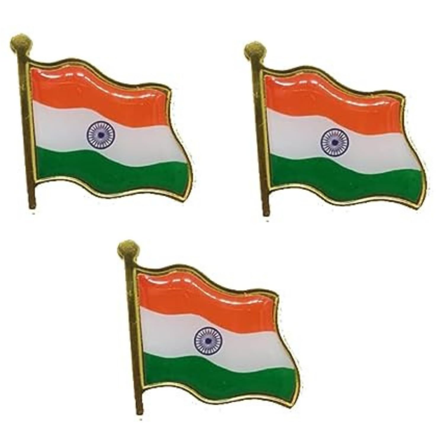 Indian Flag Badge Brooch Pins for Men & Women Cover Up Button Instant Button Jeans Button Pins Shirt Safety Brooch Enamel Pins Modesty Pins Buttons for DIY Clothing Dress Coat - 20x20x5 mm (wave flag badge) (B0CH4SHMXS) Amazon Price History, Amazon Price Tracker