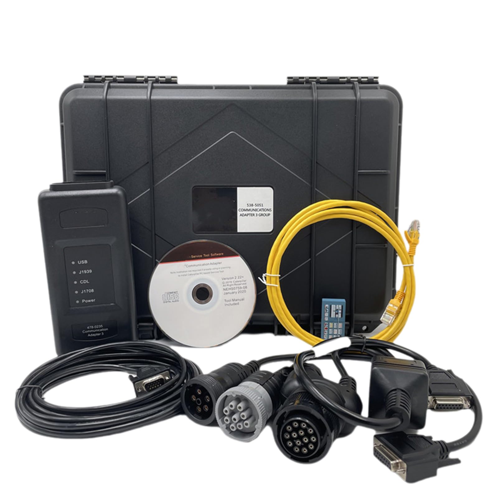 ET4 Ethernet 2023A Diagnoseadapter 478-0235 538-5051 Kommunikationsadapter 3 Werkzeug-Software für CAT Schwergeräte Diagnose-Testwerkzeug 457-6114