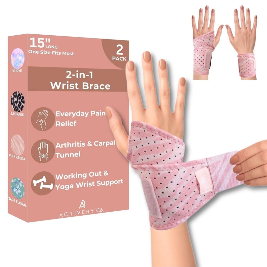 Carpal Tunnel Wrist Brace Left Hand Right Hand for Women Day or Night Compression Wrist Support Brace for