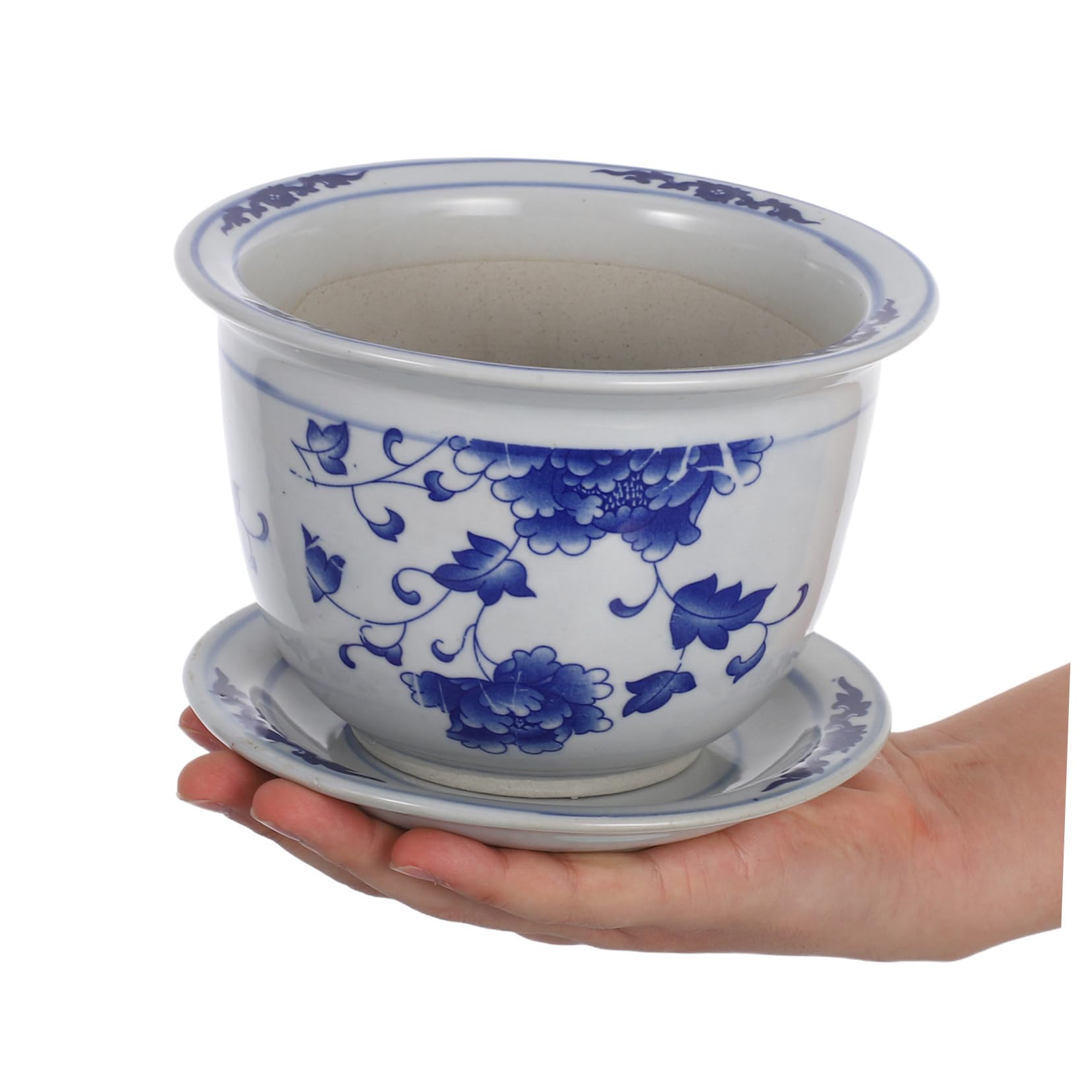 Ceramicznych Doniczek z Podstawką Vintage Donica z Otworami Drenażowymi Solidny Ceramiczny Pojemnik Sukulenty i Rośliny Doniczkowe Do Wnętrz Dekoracja Ogrodu i Balkonu