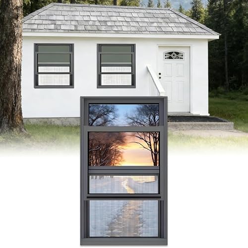 17x34in Basement Windows Sheds Window Small Black, Household Window Replacement,