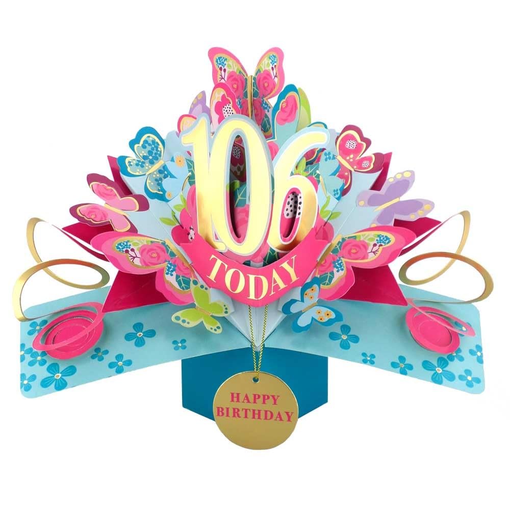 106 Today Happy 106th Birthday Pop-Up Greeting Card Love Kate's Pop Up Cards Her Design POP236MC106 — image 1