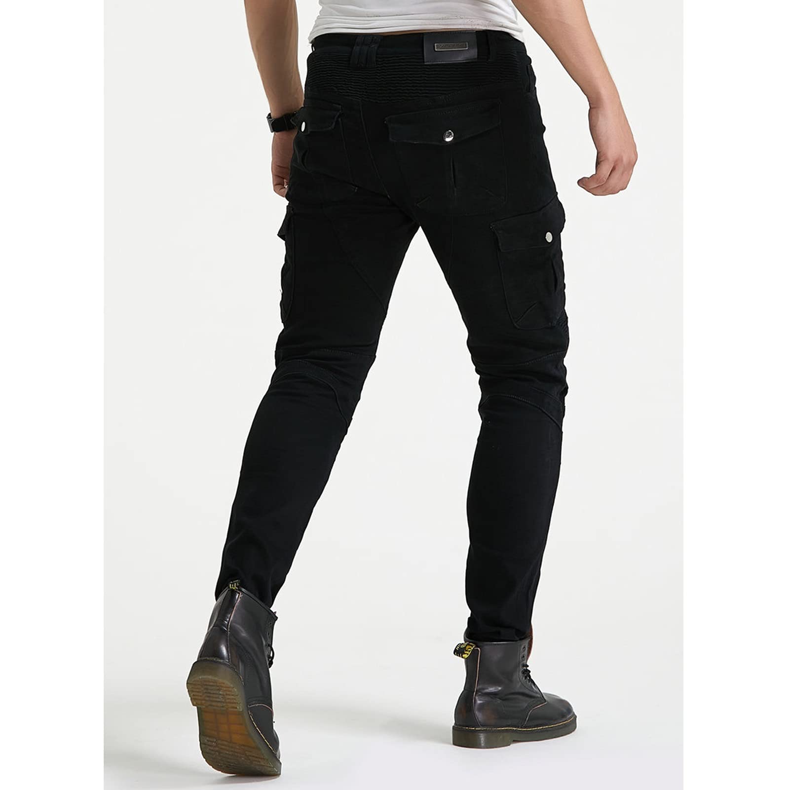 Jeans Da Moto Pantaloni Da Moto Riscaldanti In Velluto Invernale Da Uomo Più Tessuto Spesso Di Velluto Adatto Per Motociclette Invernali E Anti-caduta (XS-4XL, 2 Colori)