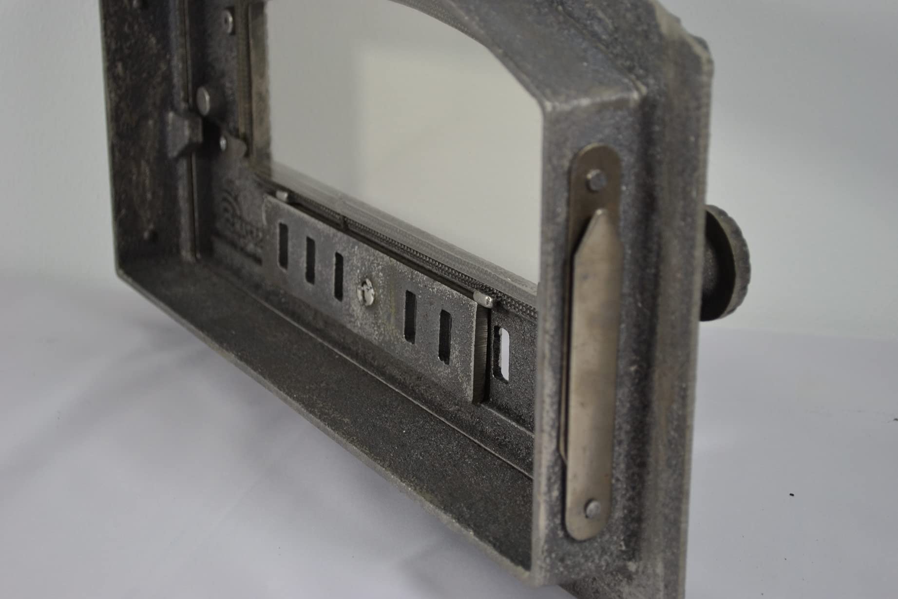 SEZAM Porta del Forno in Ghisa con Vetro Resistente al Calore 48,5 x 6,5 x 27,5 cm Apertura a Destra