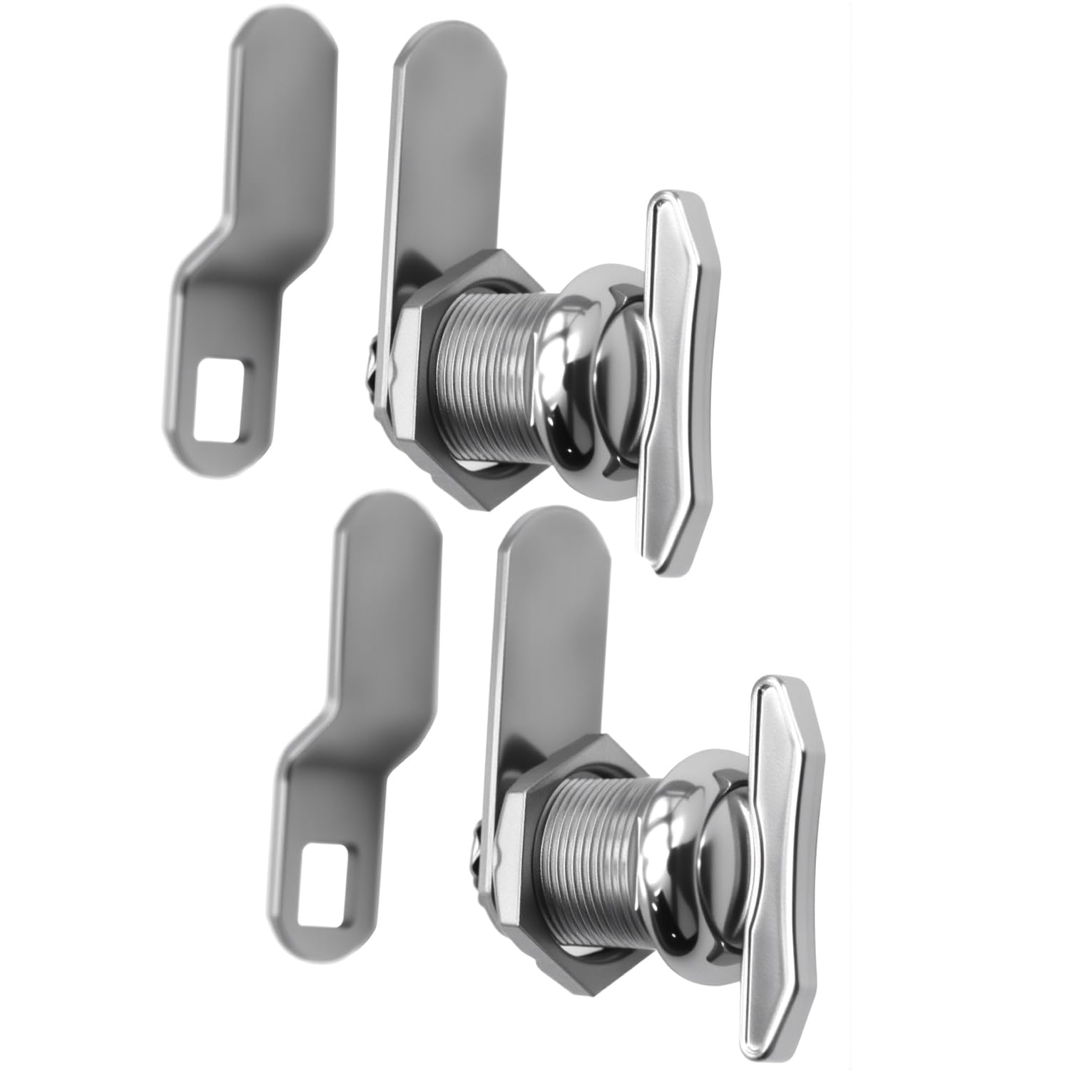 5/8" Thumb Operated Offset Cam Lock, RV Compartment Latch, Non-Locking Thumb Turn, for RV Compartment Camper Storage Door (2 Pack)