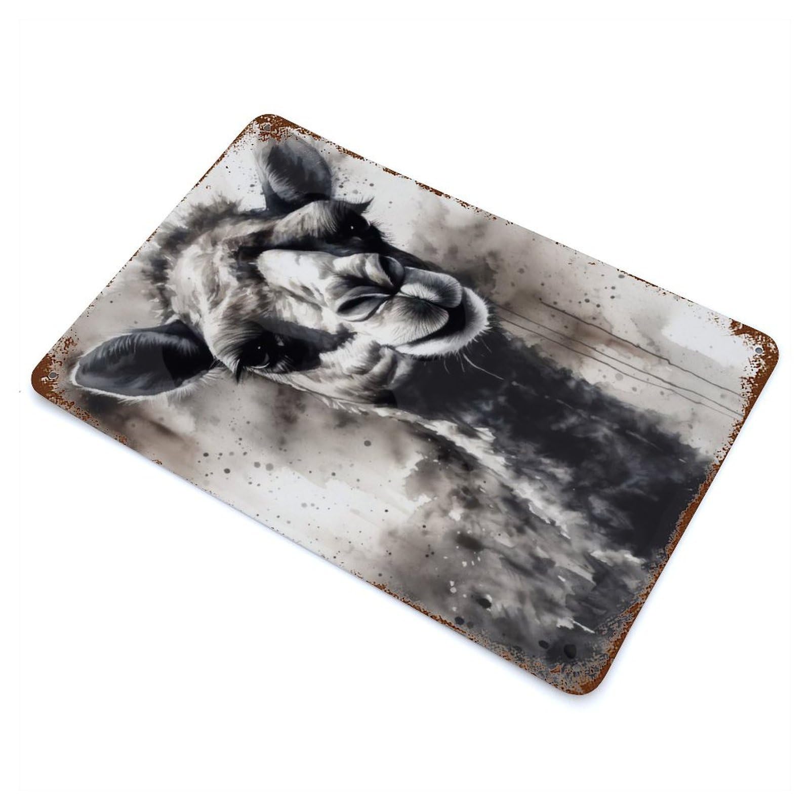 Rust Effect Camel Sahara Charm Rusty Metal Tin Sign 11.8"x7.9", Old School Wall Decor for Basement, Hobby Room And Garage Decor