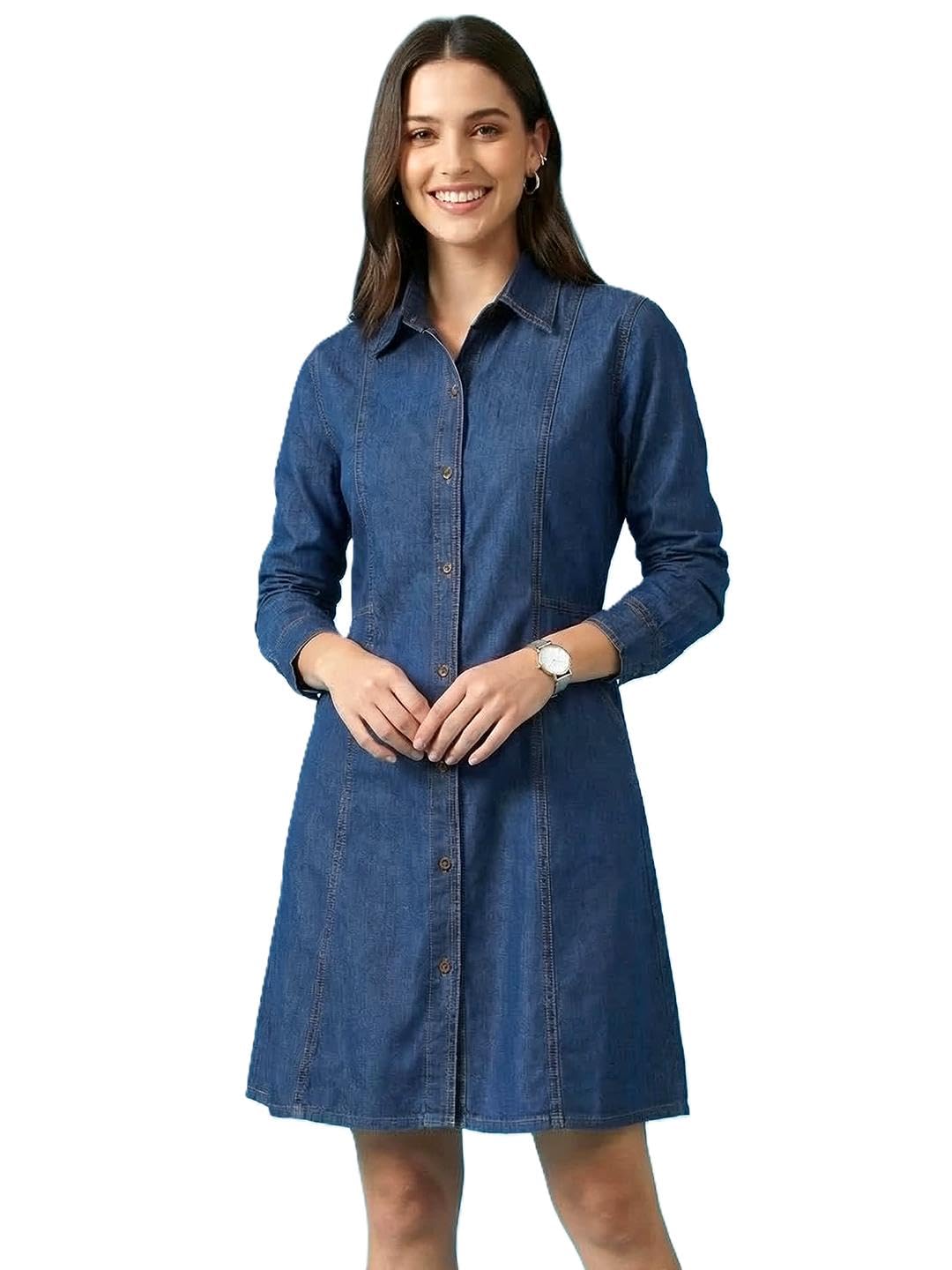 addyvero Stylish Denim Shirt Dress for Women-picture-37