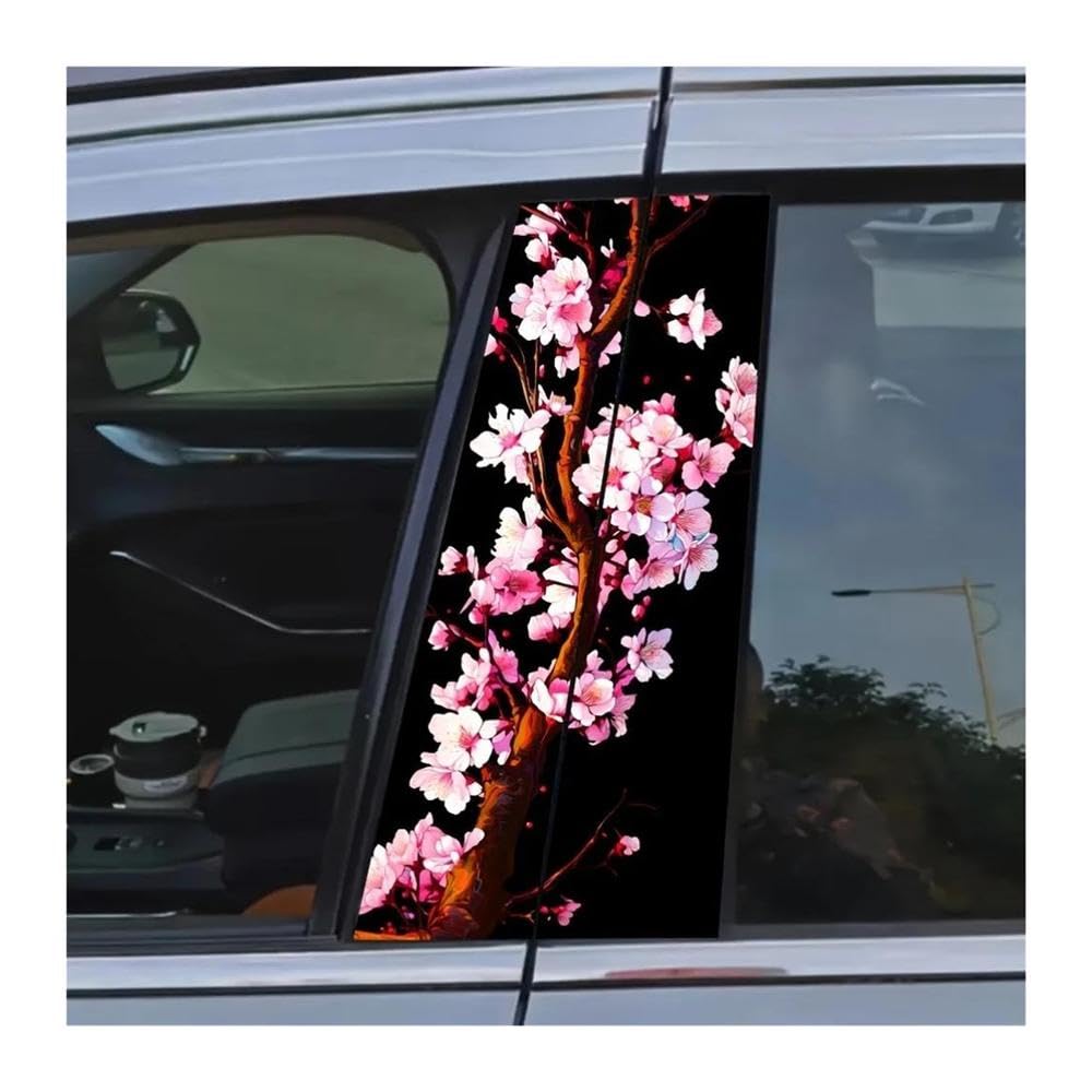 Body Parts 2pcs Car Center Pillar Sticker Cherry Blossom
