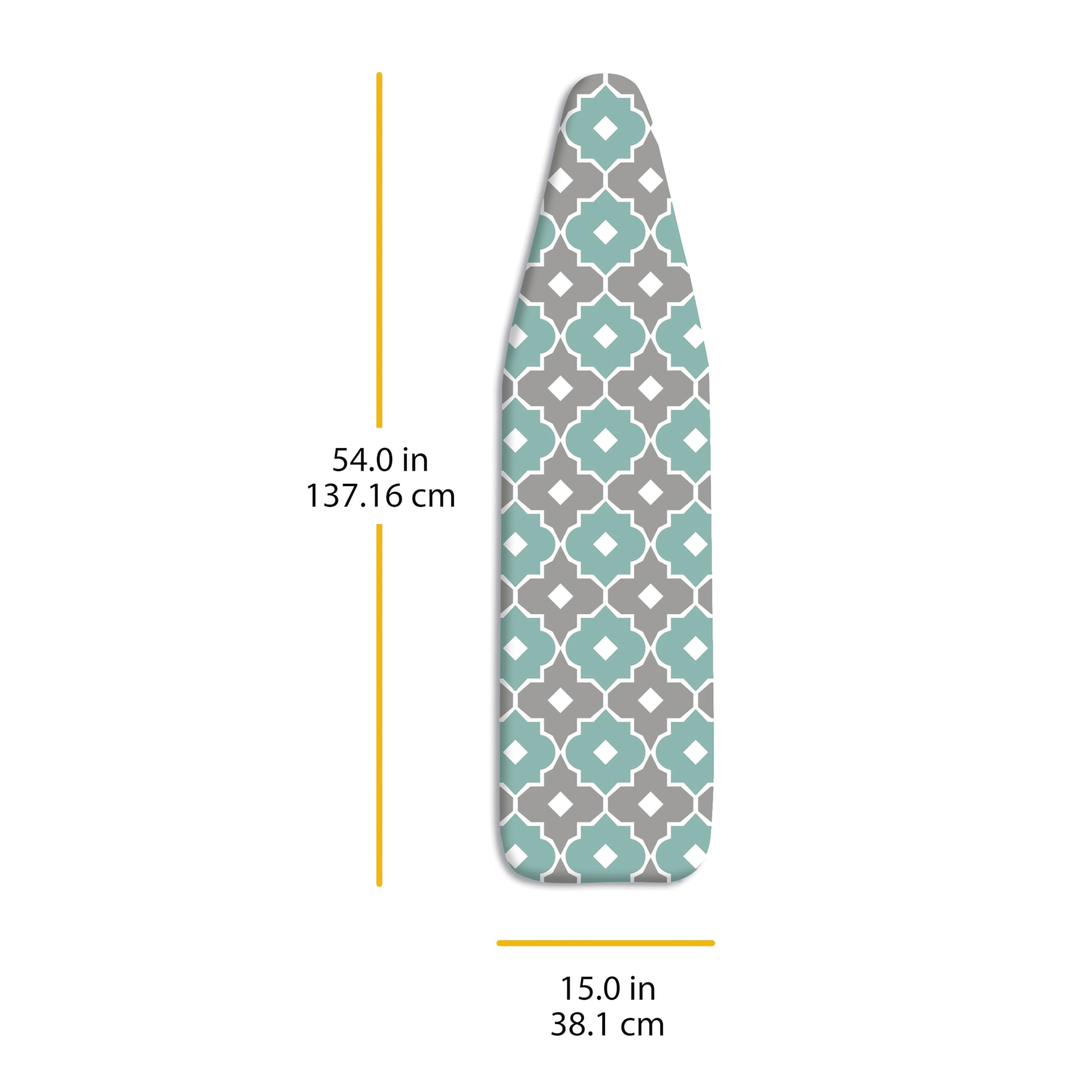 Whitmor Funda para Tabla de Planchar, algodón, Gris Turquesa Paragon, 53 x 14 Pulgadas