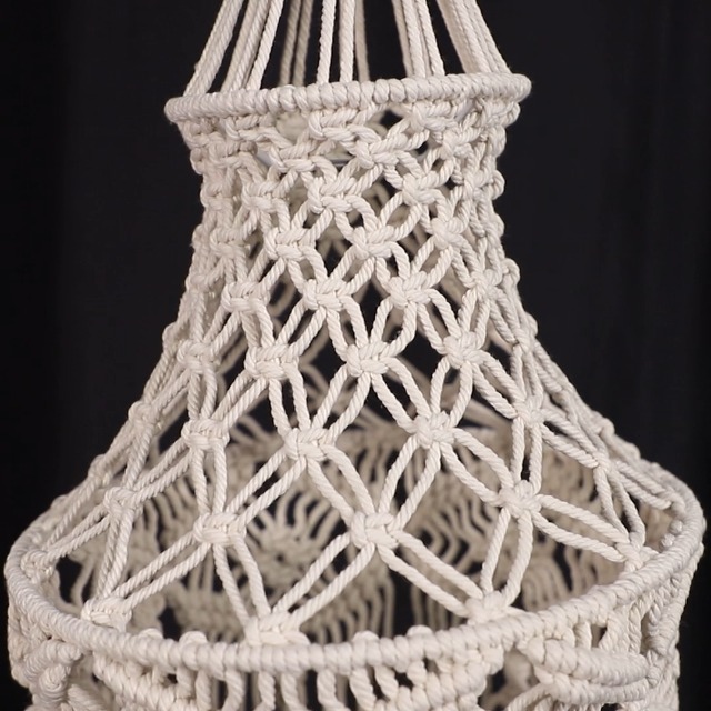 Abat-jour Suspendu En Macramé Style Bohème - Lumière Pendante Décorative Pour Chambre, Salon, Bureau Ou Pépinière