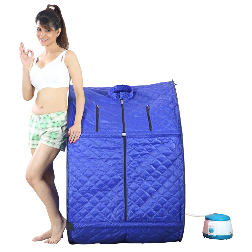 Kawachi Portable Steam Sauna Bath Machine for Health and Beauty Spa at Home-Blue