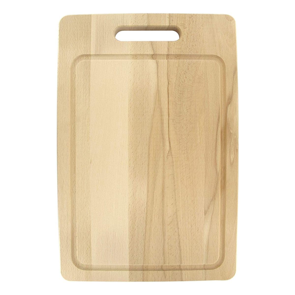 Fackelmann Planche à découper rectangle avec rainure – Bois, 44 x 30 x 2 cm, Marron clair