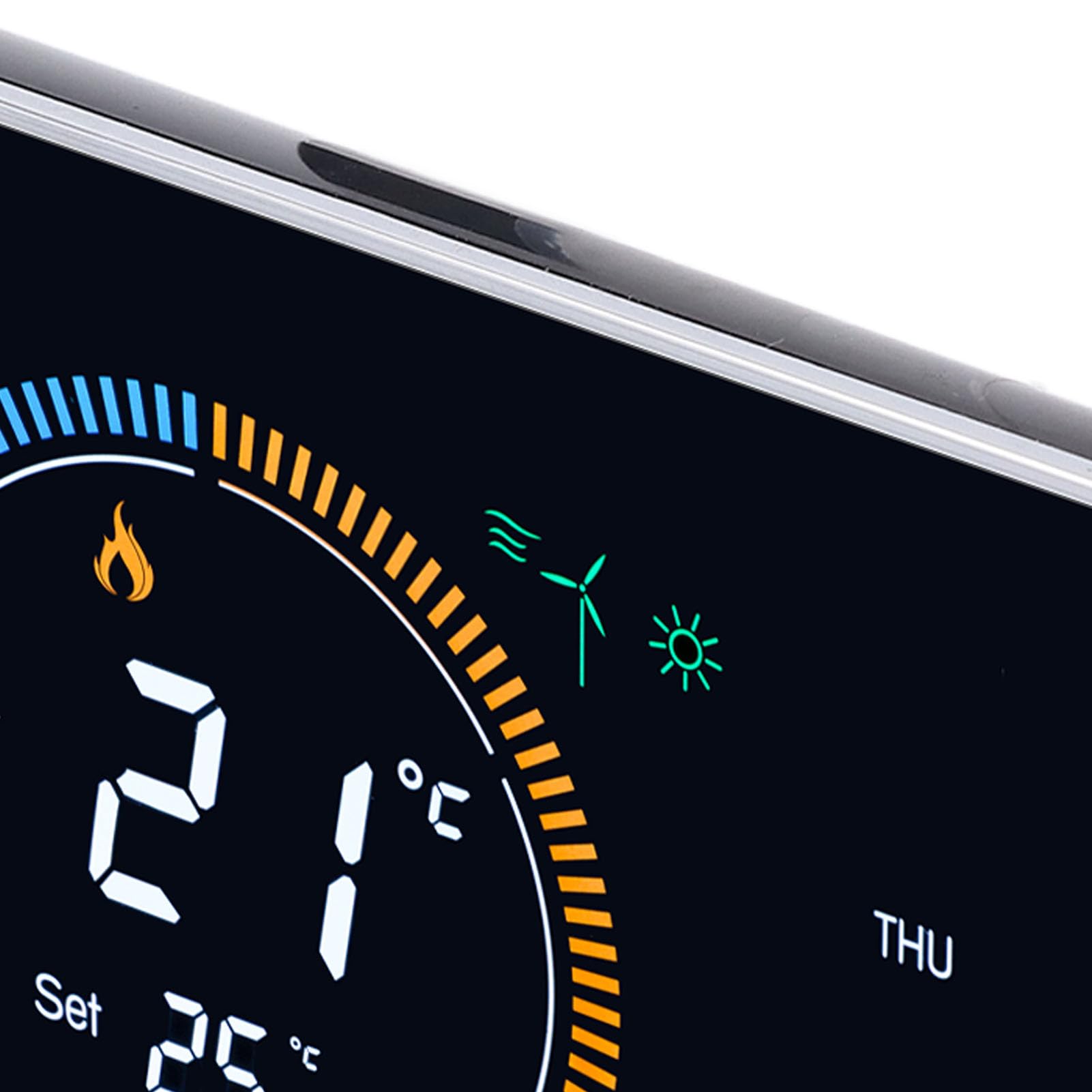 Programowalny inteligentny regulator temperatury 95–240 V do systemów HVAC — termostat centralnego klimatyzatora z ekranem dotykowym LED i łącznością Wi-Fi, czarne wykończenie, (Czarny)