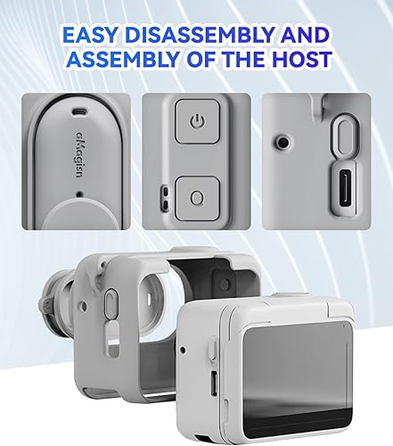 Miniatura 2 de Silicone Protective Cover Case for Insta 360 GO 3, Screen Protector and Lens Guard Protector for Insta 360 GO 3 Accessories (Black)