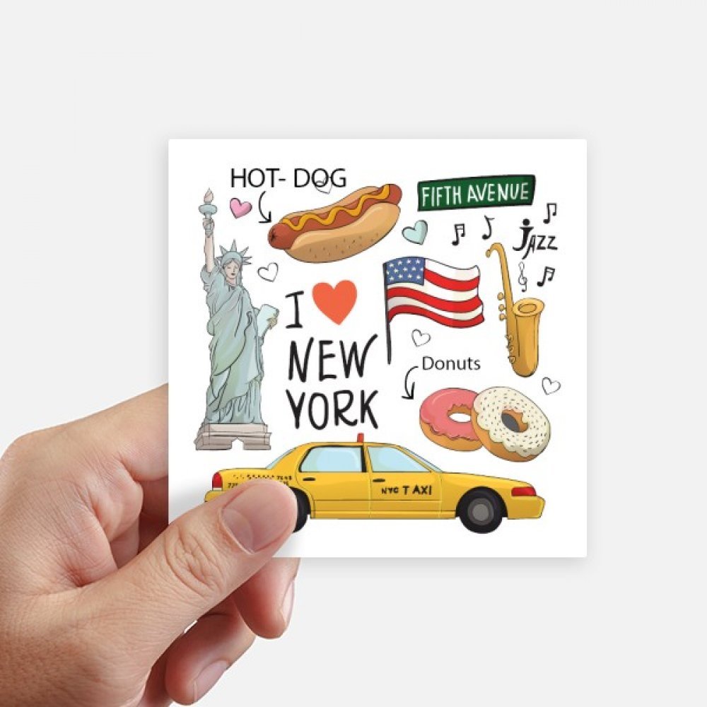 Autocollant Amérique New York lot de 8 stickers carrés pour décoration murale