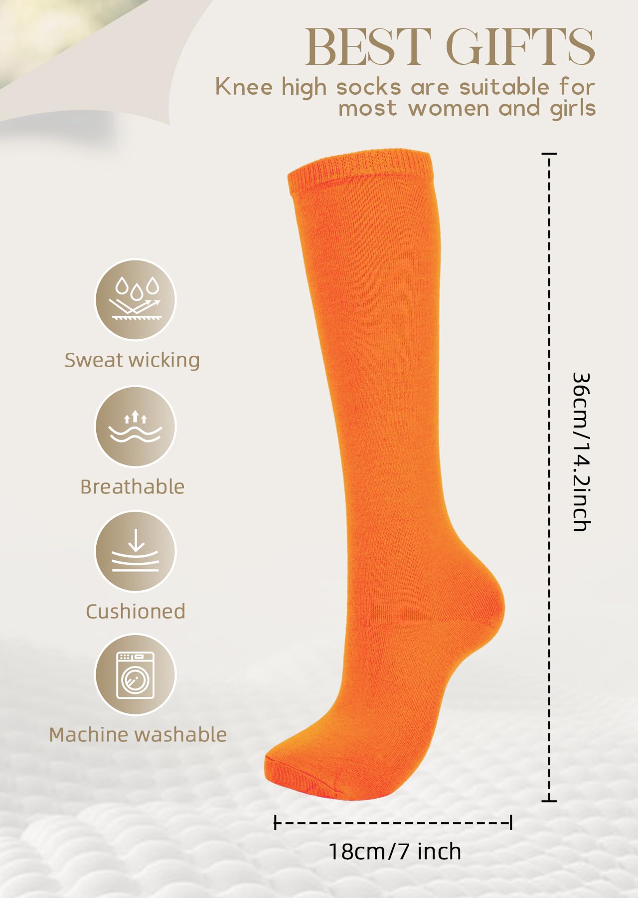 American Trends Calcetines hasta la rodilla para mujer, calcetines de tubo a rayas, calcetines deportivos de fútbol para jóvenes