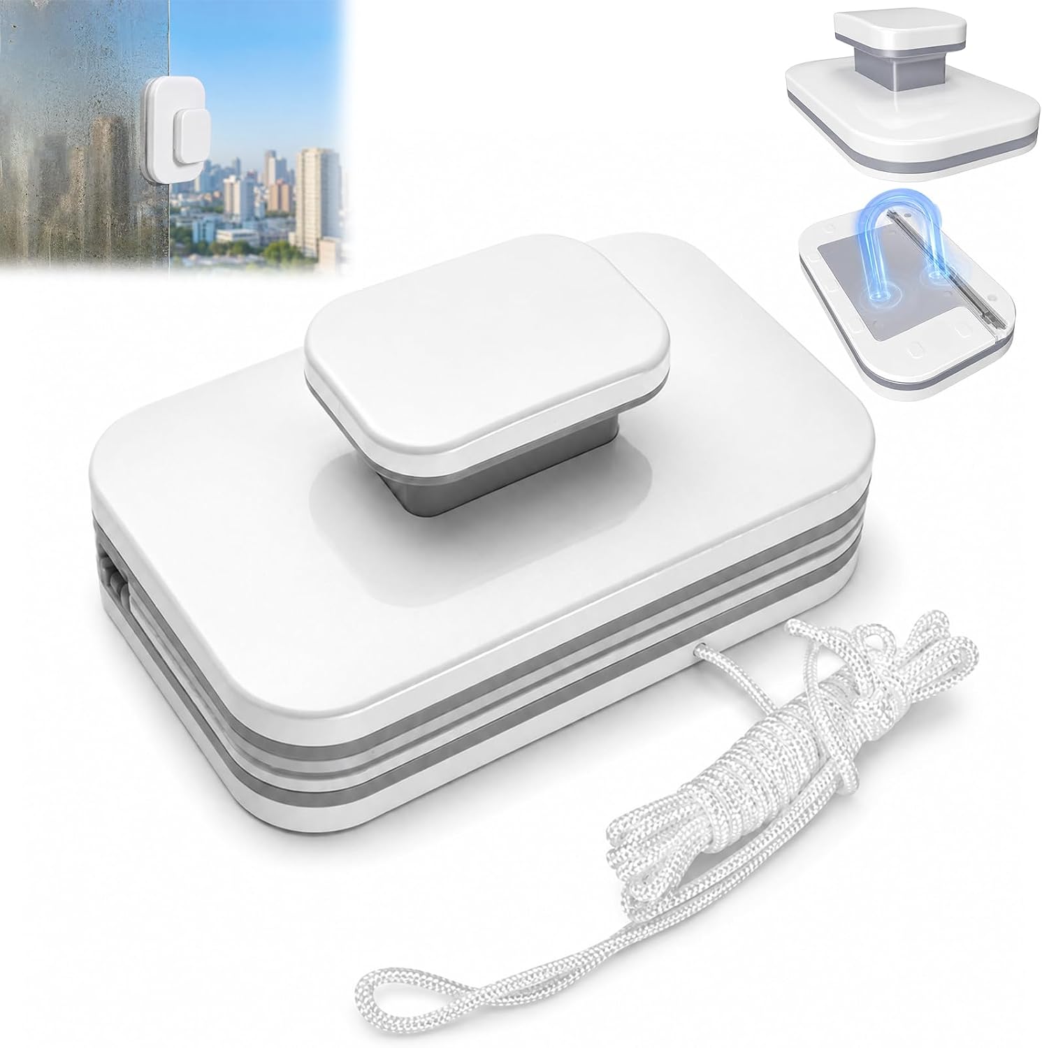 6-In-1 Double Sided Magnetic Window Cleaner,15-26mm (0.59 - 1.02 inch)