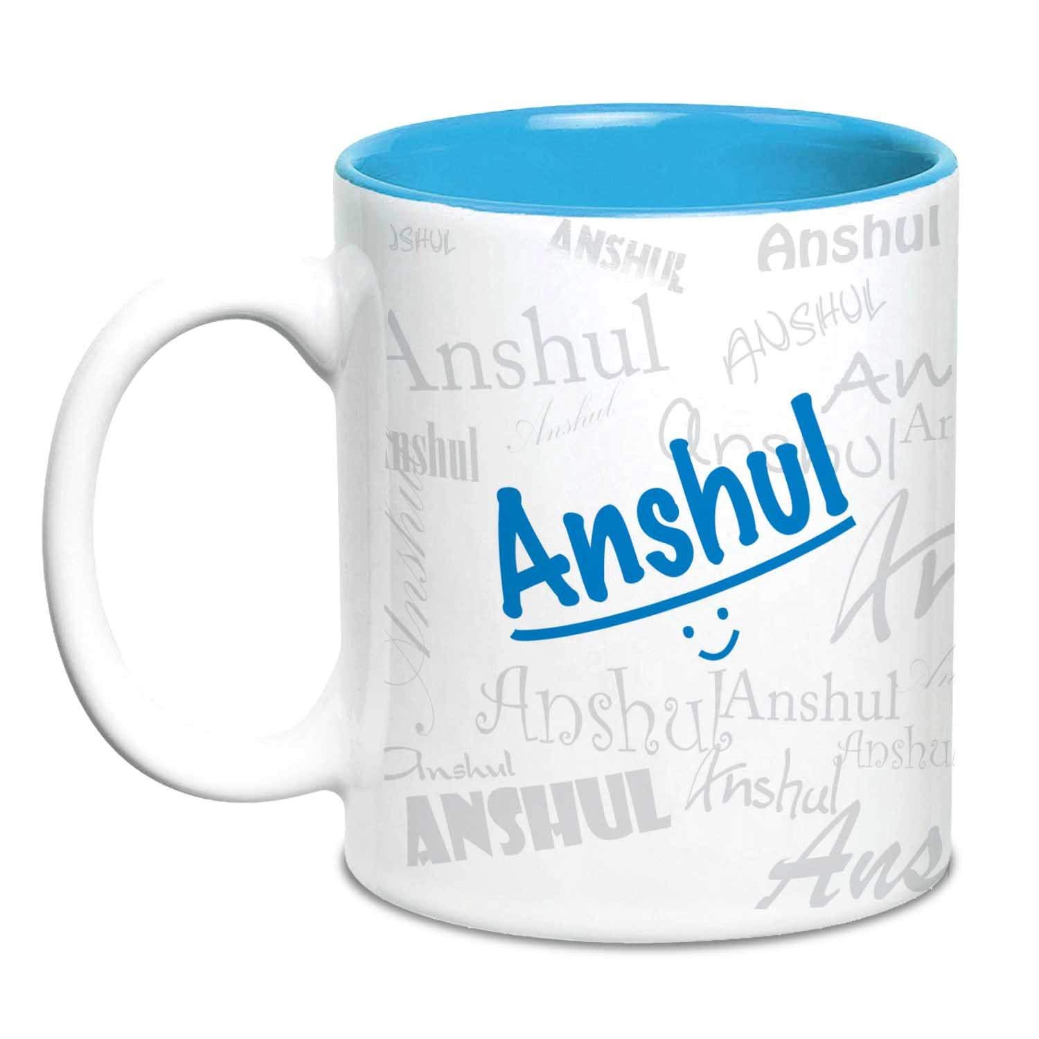 Hot Muggs Me Graffiti Mug - Anshul Personalised Name Ceramic, 315ml, 1 Unit