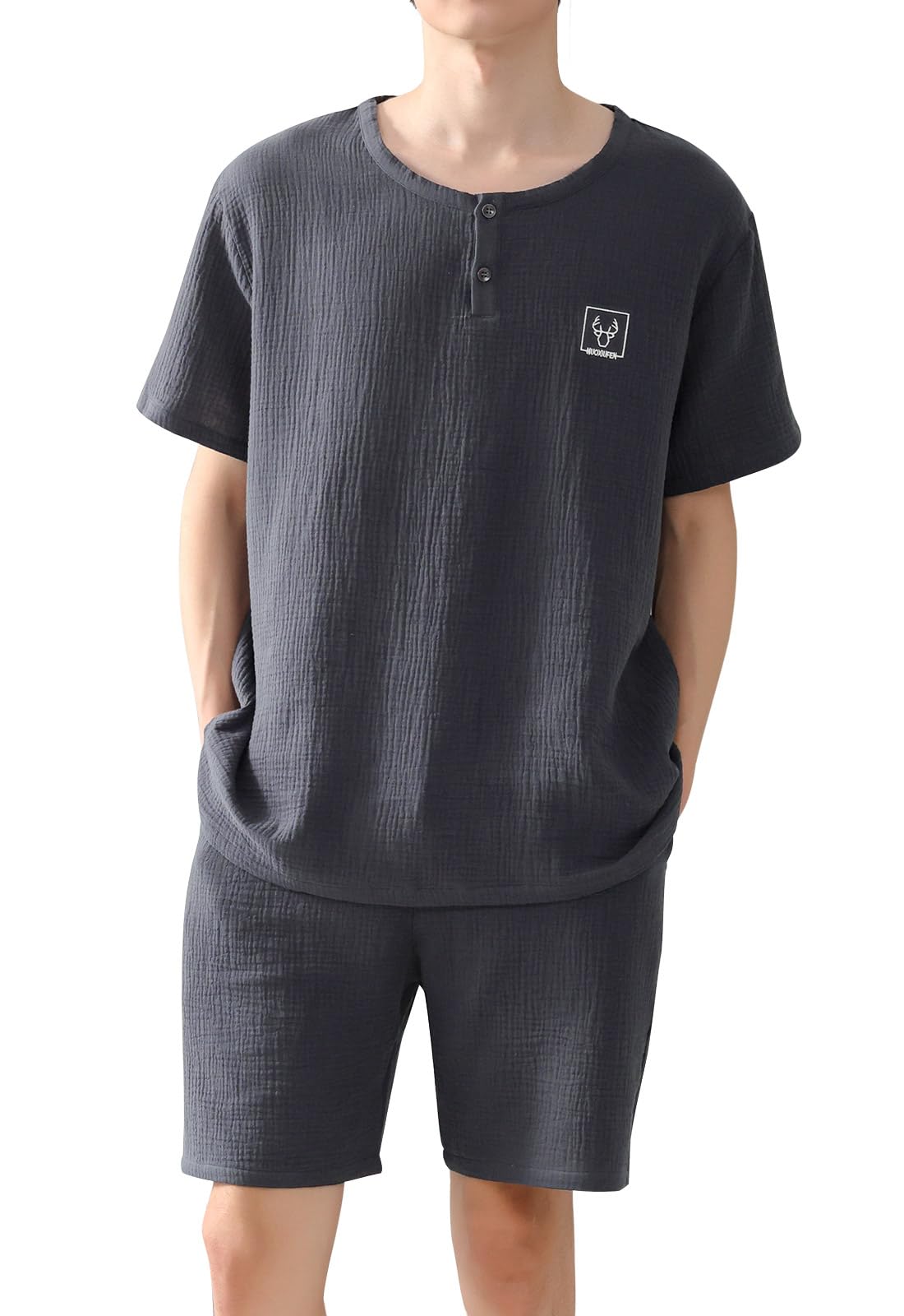 【60%OFF】【999円】 ヒルトップクラウド メンズ 綿100％ ダブルガーゼ ルームウェア上下セット