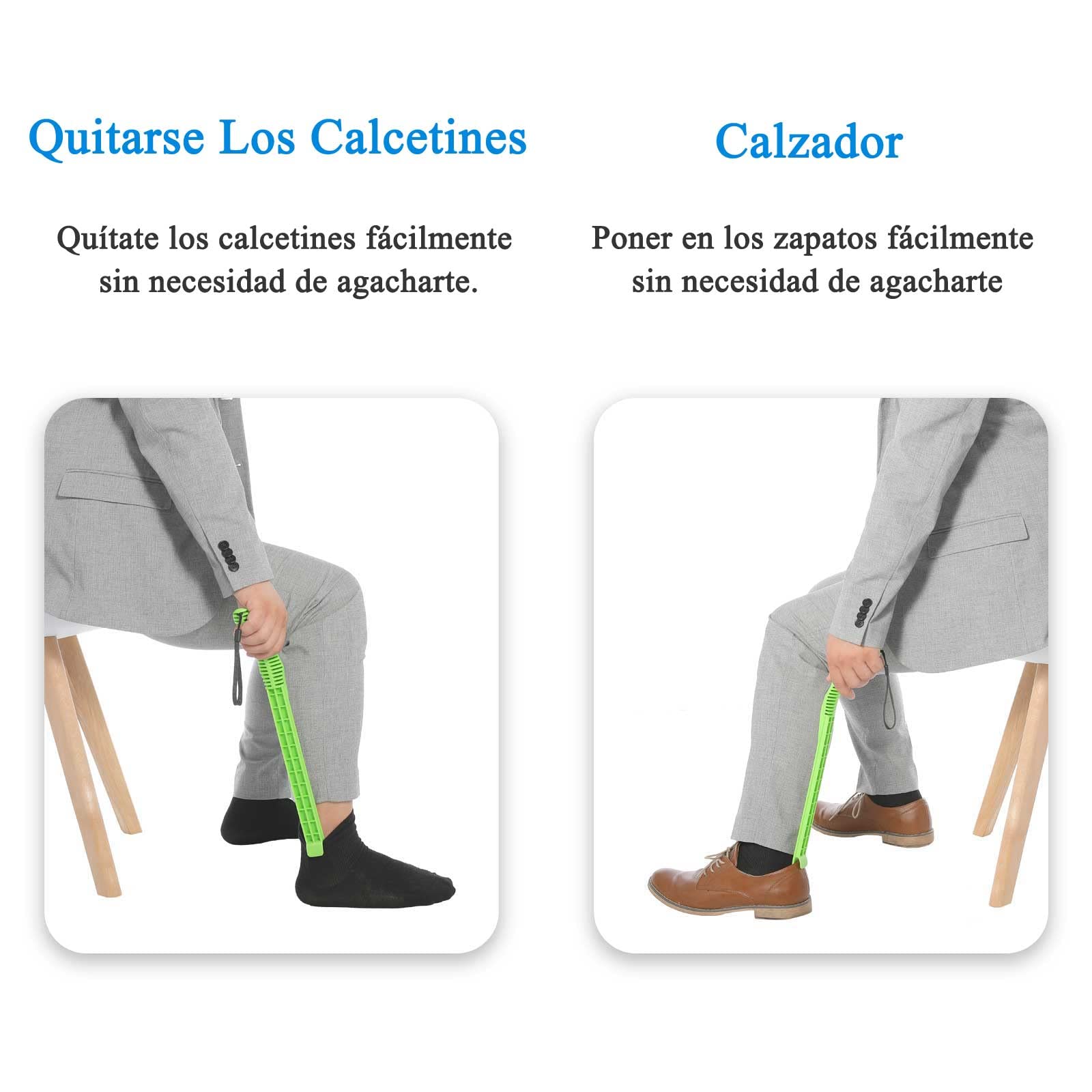Poner Calcetines, Zapatos, Pantalones sin Agacharse, Calcetines fáciles de poner y Quitar, Ayuda a las Personas Mayores o con Movilidad Reducida a poner Calcetines, Calzador de Calcetines