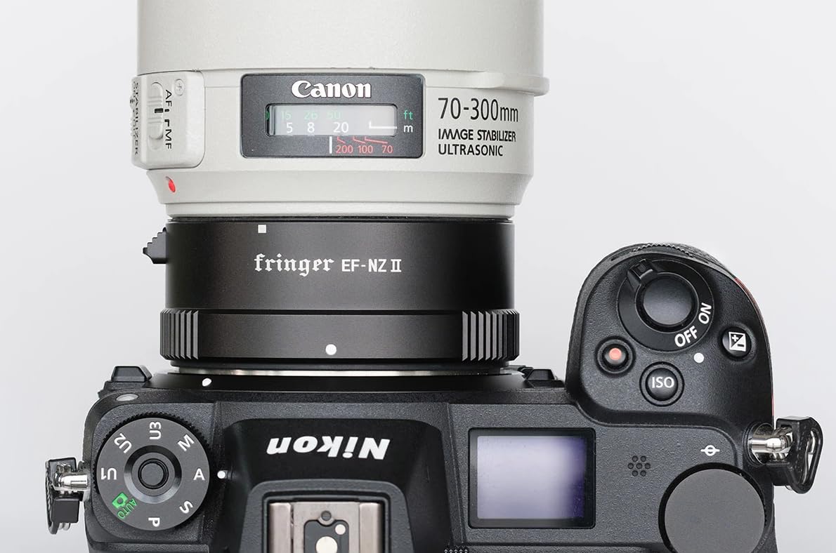 Fringer EF-NZ II Adaptateur de monture d'objectif Autofocus d'ouverture électronique intégrée Compatible avec Objectif Canon EOS EF vers Compatible avec Nikon Z Caméra ZFC Baïonnette Z9 Z8 Z7II Z6 Z50