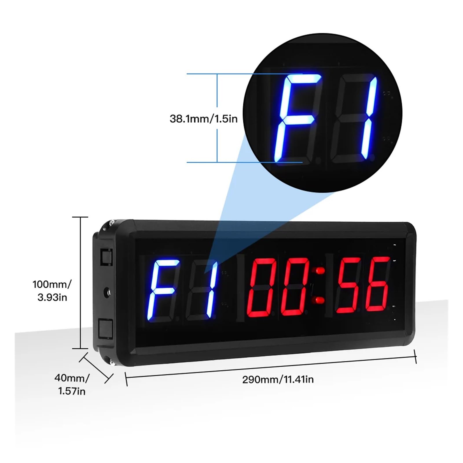 Minuterie d'entraînement à affichage LED, horloge électronique, chronomètre, minuterie d'intervalle, murale précise avec télécommande for l'entraînement physique en salle de sport Ouverture à Distance