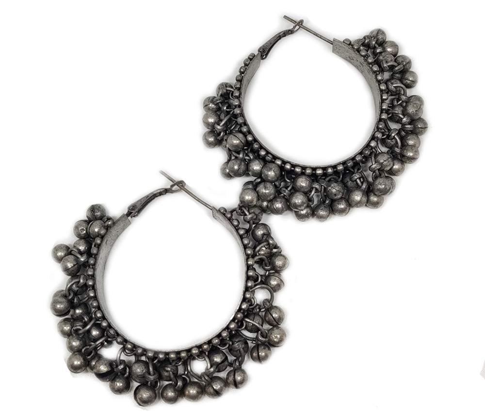 Fuschianet Accessories Afghani Ghungroo Hoop Bali Earrings for Girls and Women (B08JTN4YYZ) Amazon Price History, Amazon Price Tracker