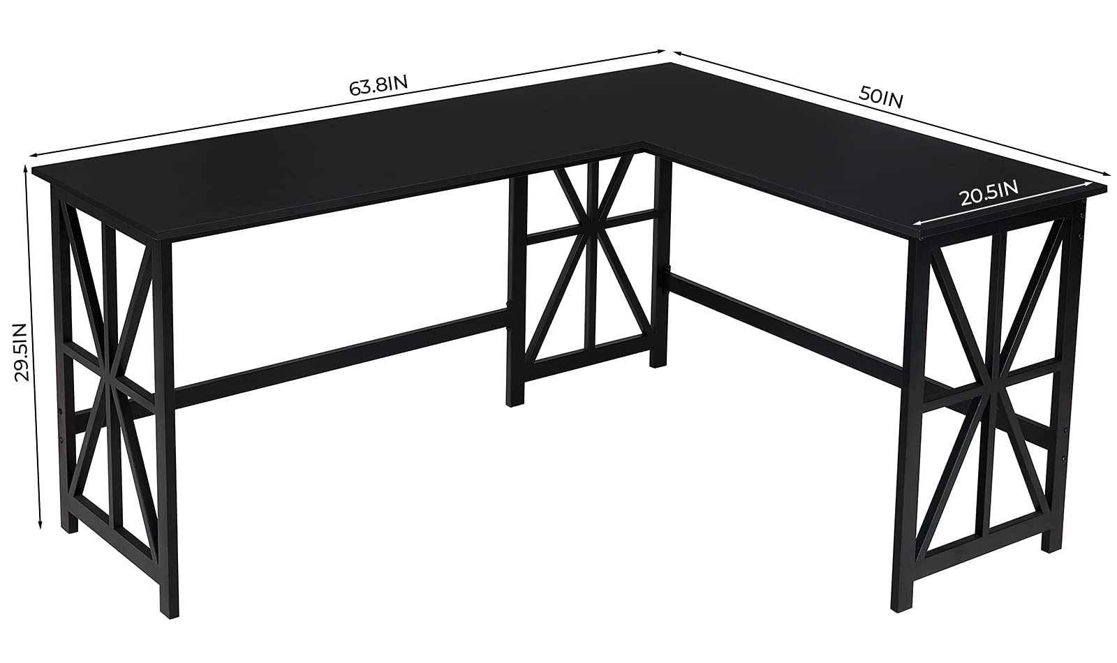 GreenForest Large L Shaped Computer Desk,63.8 x 50 inch Corner Computer