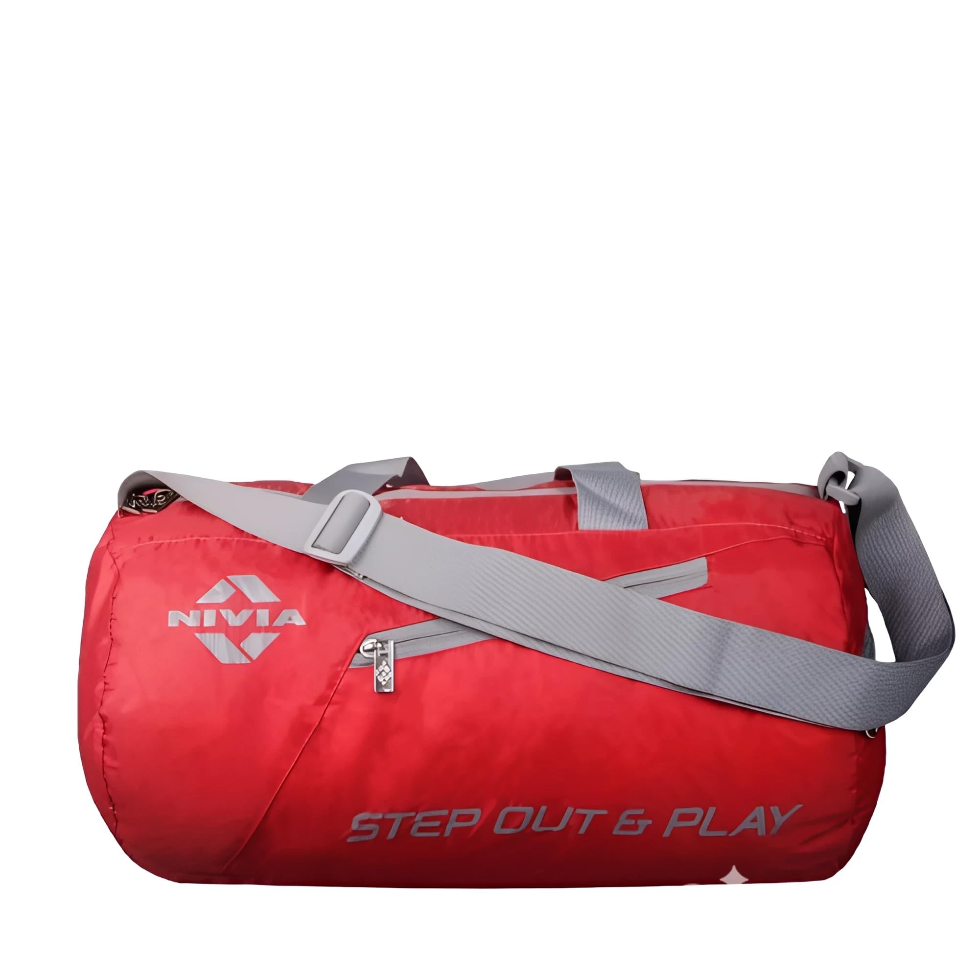 NiviaDeflate Round 01 Polyester Gym Bag, Unisex Gym Bags, Adjustable Shoulder Bag for Men, Duffle Gym Bags for Men, Sports &Travel Bag, Gym kit Bag (Red),Capacity-19.5 litres