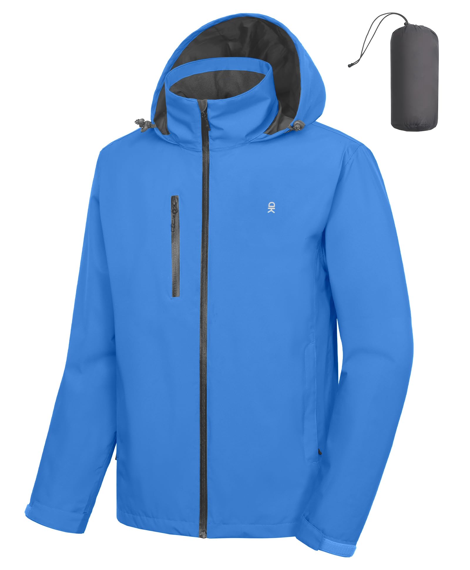 Little Donkey Andy Men's Rain Jacket Packable Waterproof Raincoat Hooded