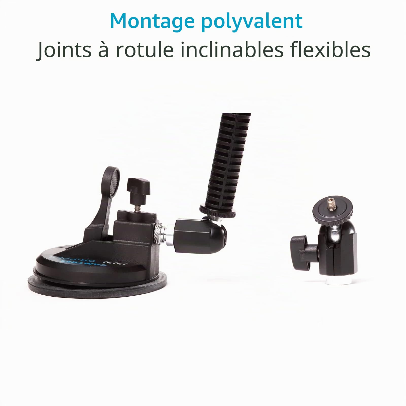 Camtree G-51 :Support à Ventouse pour caméra avec Verrouillage Rapide, 20kg | 3 ventouses industrielles pour surfaces planes ou courbes ;rotule réglable sans outil ;câbles de sécurité inclus