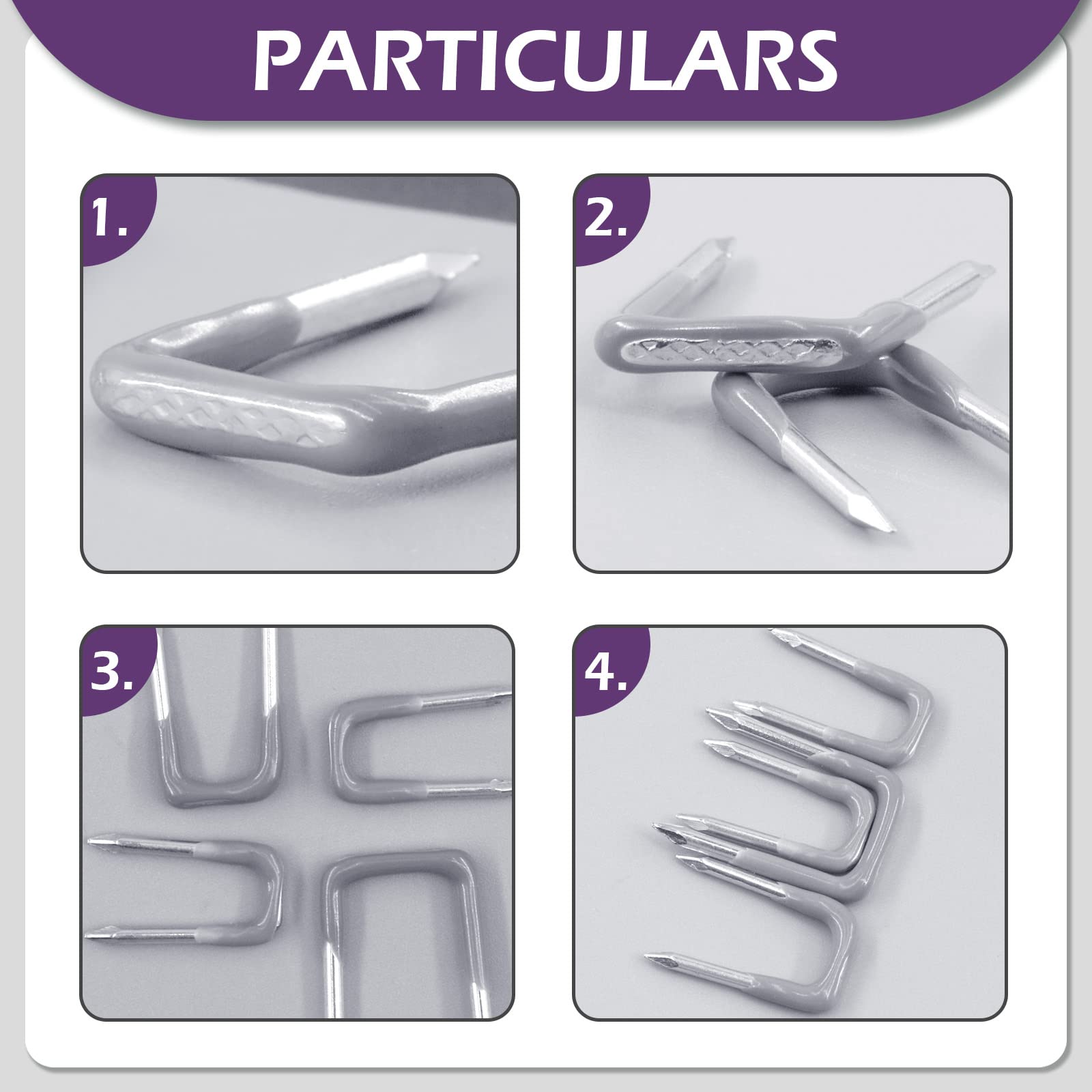 Kit 540 Graffette A U Isolate - 5 Misure Per Fissaggio Cavi In Legno