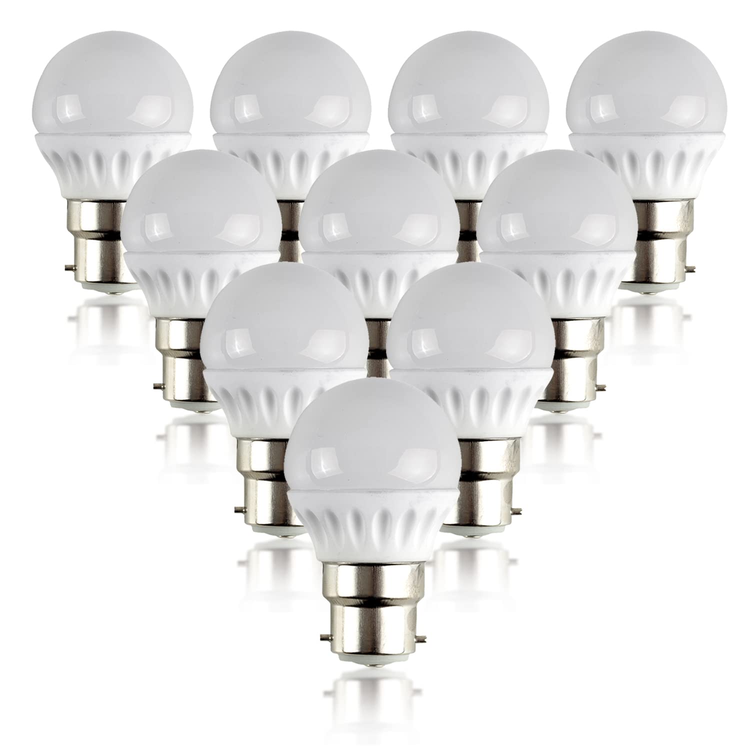 B&Q -  B22 Pack Of 10 4W Globe Warm White Led Bulbs