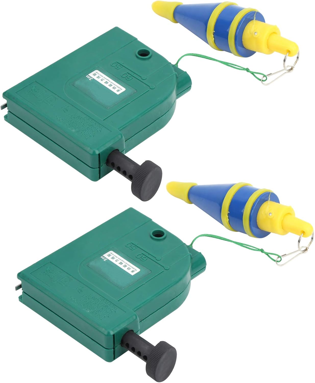3 Meters Magnetic Line Drop Plummet Bobs, Alloy Steel Leveling Tool for Mason, Vertical Measurement with Distance, Green