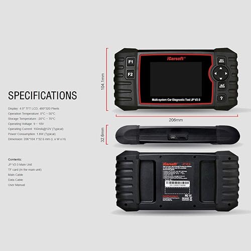 Miniatura 5 de iCarsoft Herramienta de diagnóstico de la exploración del JP V2.0 para los vehículos japoneses ToyotaLexusScionIsuzuNissanInfinitiMitsubishiHonda