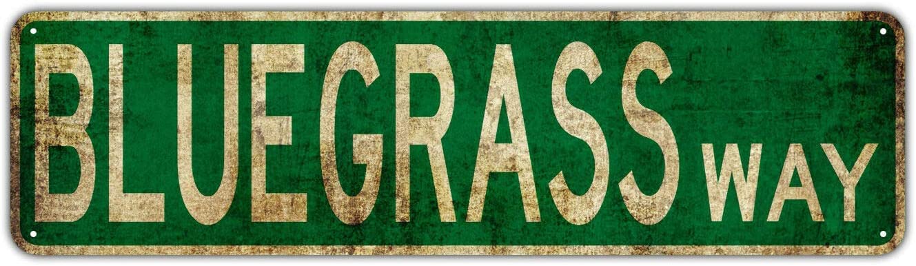 Bluegrass Style Decorative Wall Man Cave Bar Street Rustic Vintage Metal Sign Fun Metal Sign 16x6 Inch Vintage Plaque Handicraft Gift Metal Tin Sign
