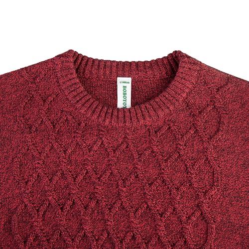 Image of BOBOYOYO Boys Sweaters 100% Cotton Cable Knit Kids Sweater Striped Pullover