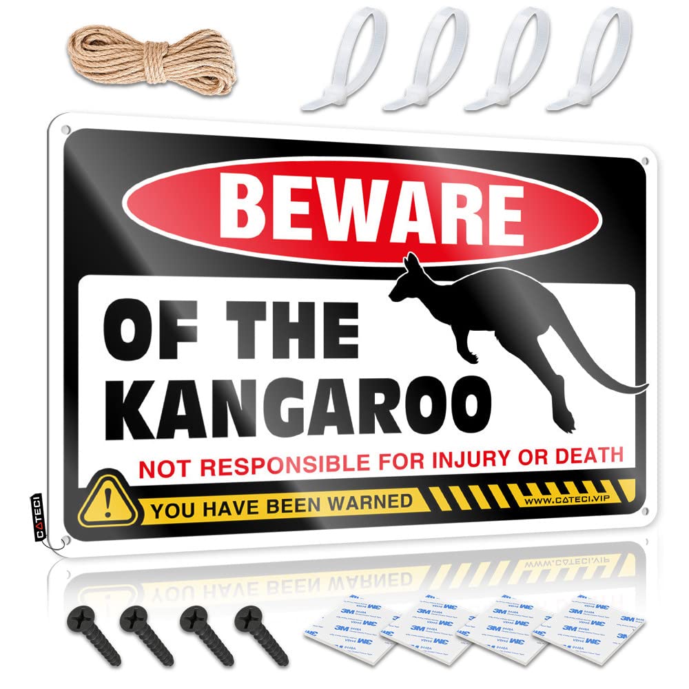 BRUNTELO Door Signs For Bedroom Beware Of Kangaroo Tin Sign Dorm Room Door Sign Funnymetal Sign(30X40CM)