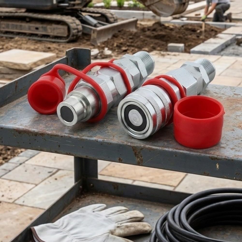 Kit de coupleur hydraulique plat en acier au carbone ISO 16028
