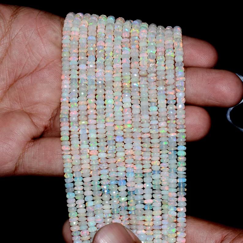Opale éthiopienne naturelle finie sans reflets ternes perles larmes facettées AAA+ - 2
