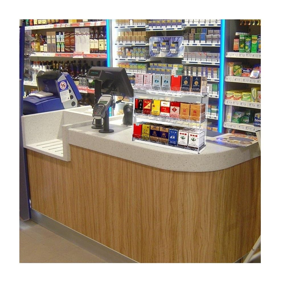 Transparentes Acryl-Organizer-Regal – automatische Anzeige für Einzelhandelsregale – multifunktionale Vitrine für kleine Waren