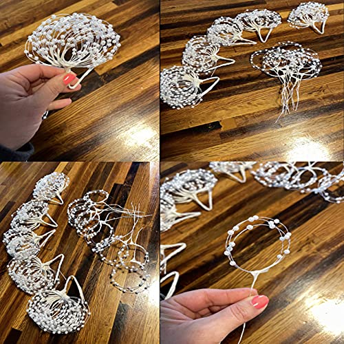 image for JUXINGDAZYF Wedding Bouquet Pearl Spray Beads Pearl String White Beads