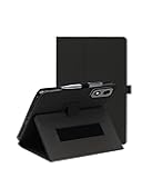 for BNCF Bpad 10 Tablet Case 10.1 Inch, PU Leather Folding Cover with Pen Holder and Wrist Strap, Business Travel Portable (Black)