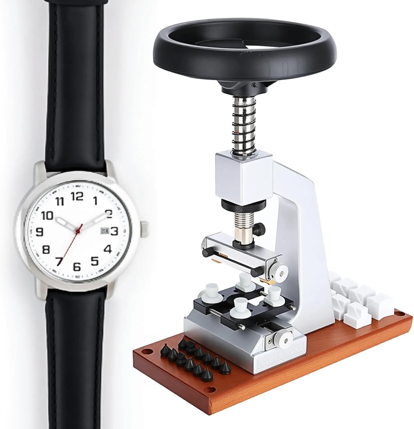 Watch Case Opener for Watchmakers, 5700 Bench Watch Case Opener with Metal Base Watchmaker Repair Tool for Watch Making and Repair