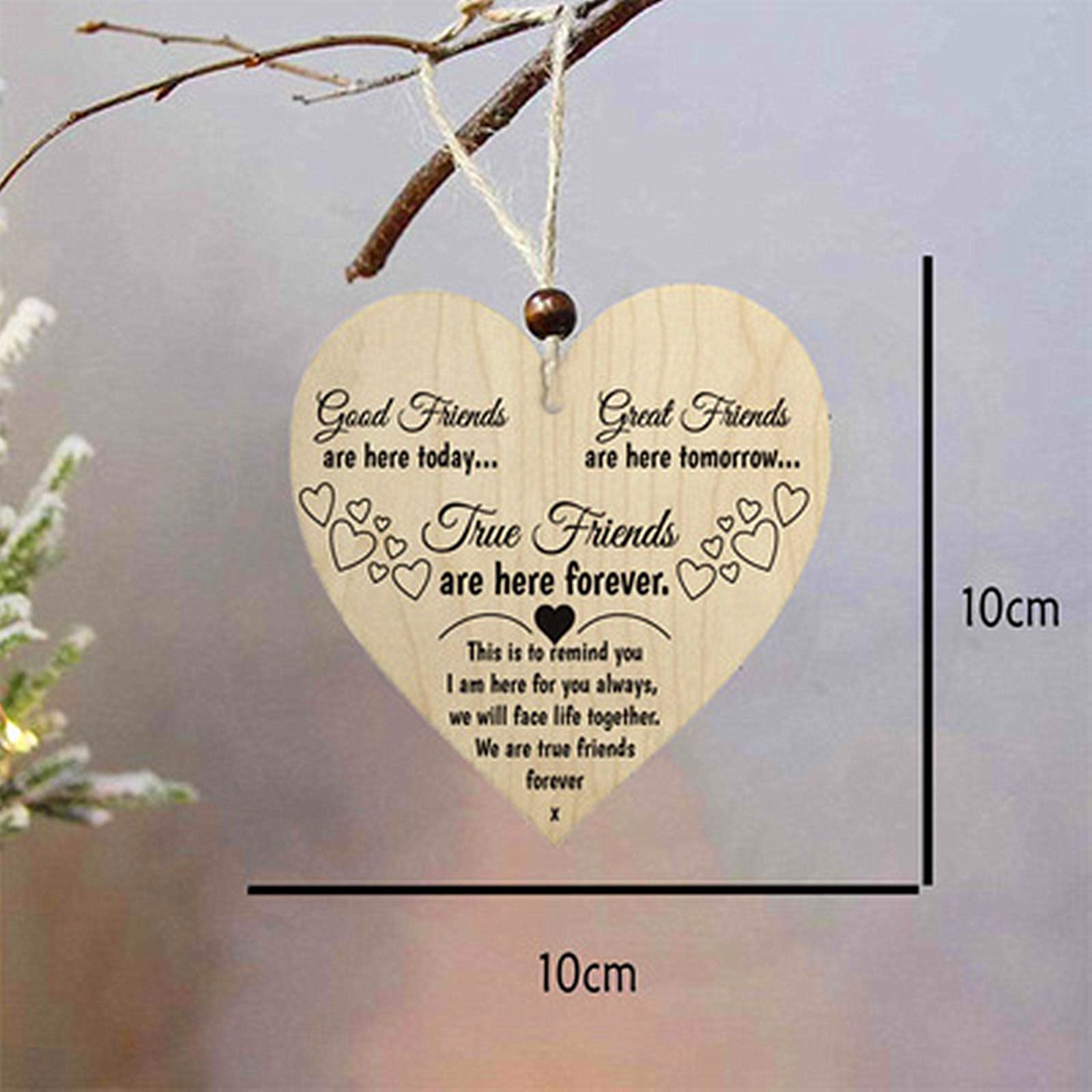 Targa Doppia in Legno a Forma di Cuore, da Appendere, con Scritta Home Is Where The Heart is