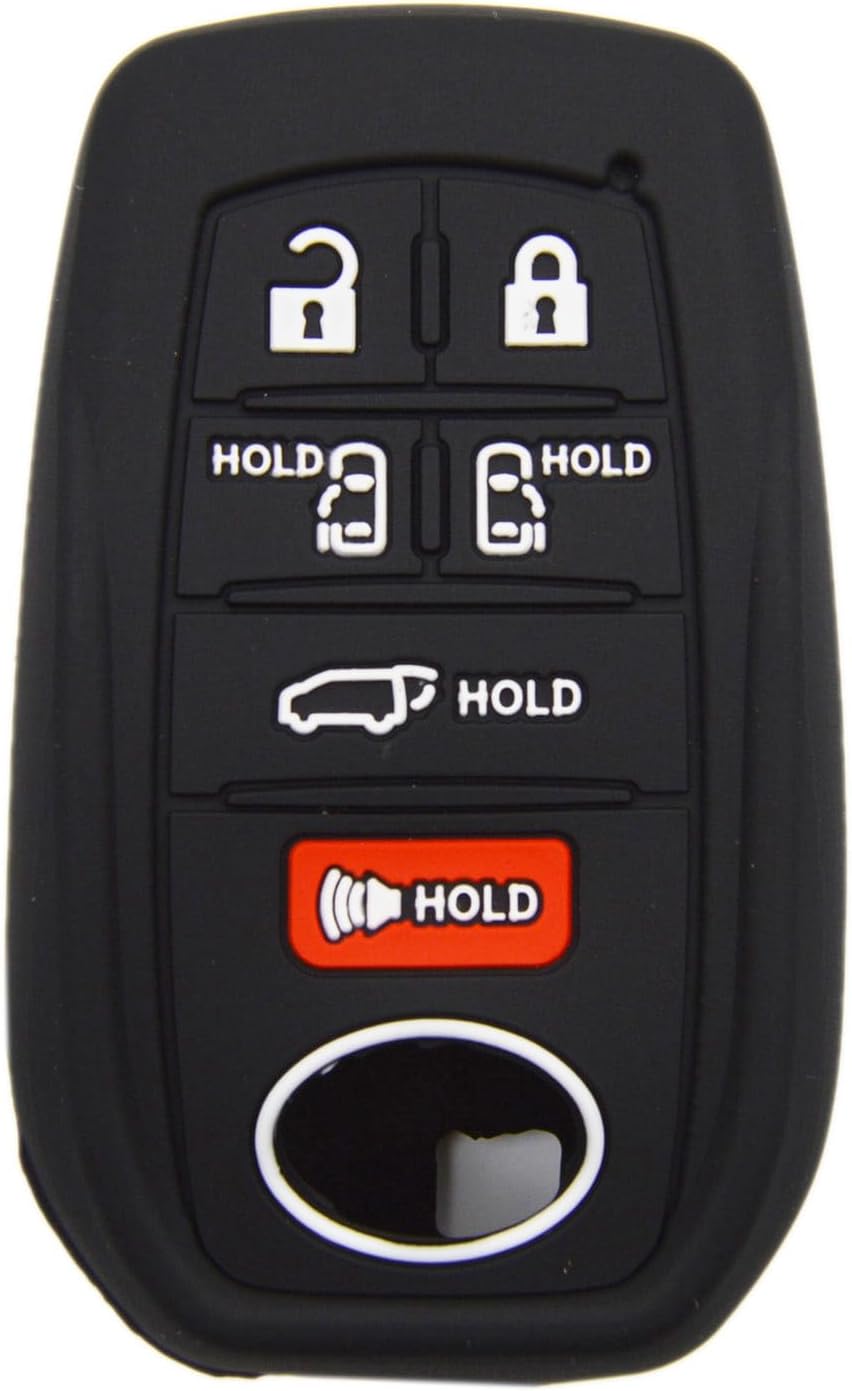 Silicone Key Fob Cover Case for Toyota Sienna XSE Platium AWD 2021 2022 2023 2024 2025 6 Buttons Remote Keyless