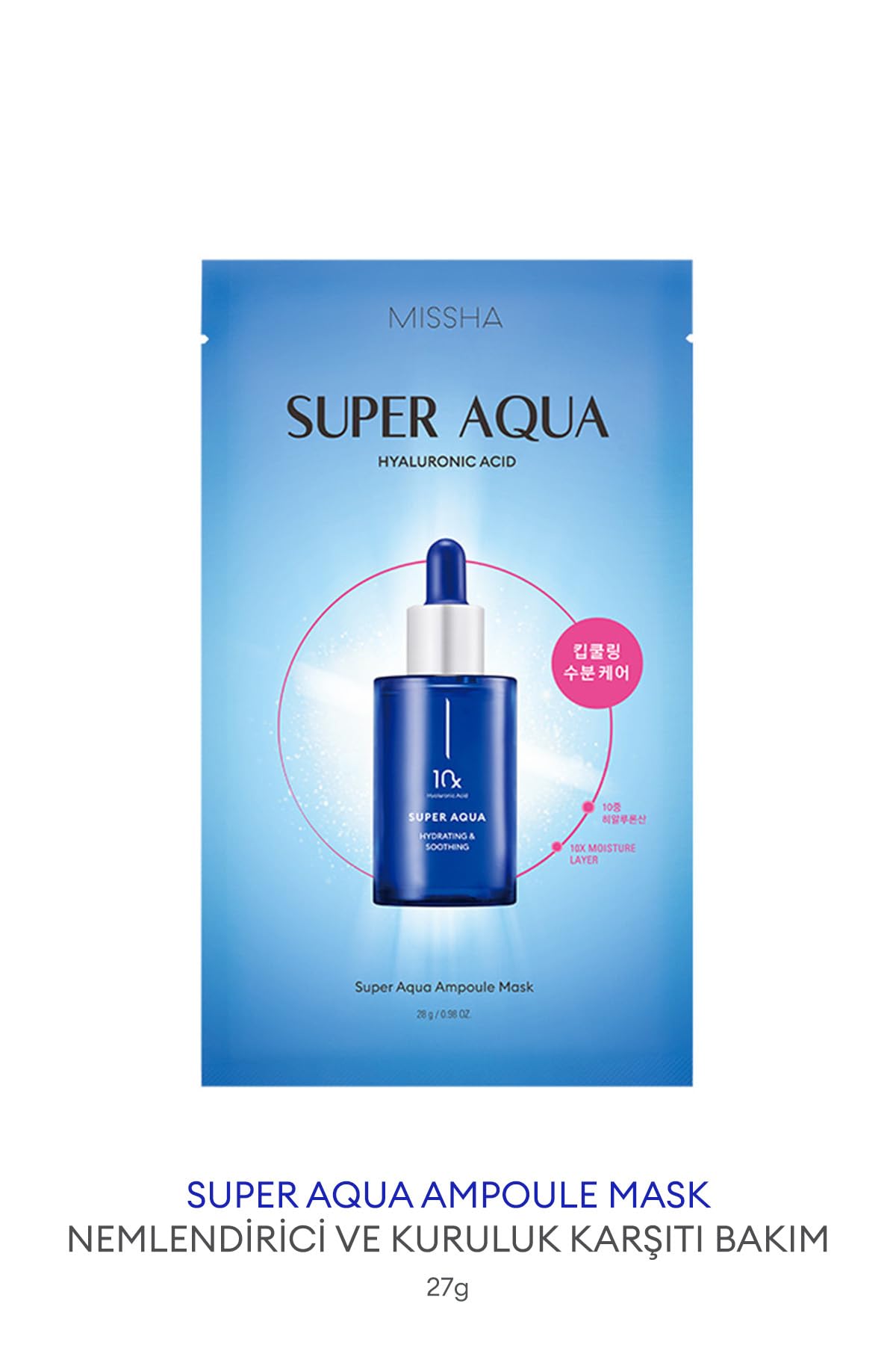 Missha 10 Farklı Hyalüronik Asit Kompleksi İçeren Nemlendirici Yaprak Maske Super Aqua Ampoule Mask, 6658