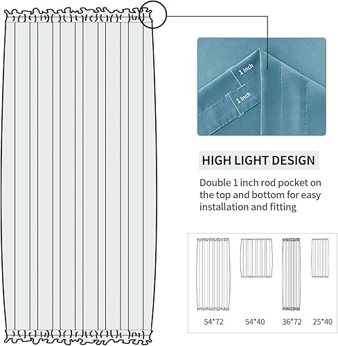Miniatura 417 de DWCN Cortinas para puerta francesa: cortina térmica con bolsillo para barra para puertas con ventana de cristal, puertas de cocina y patio