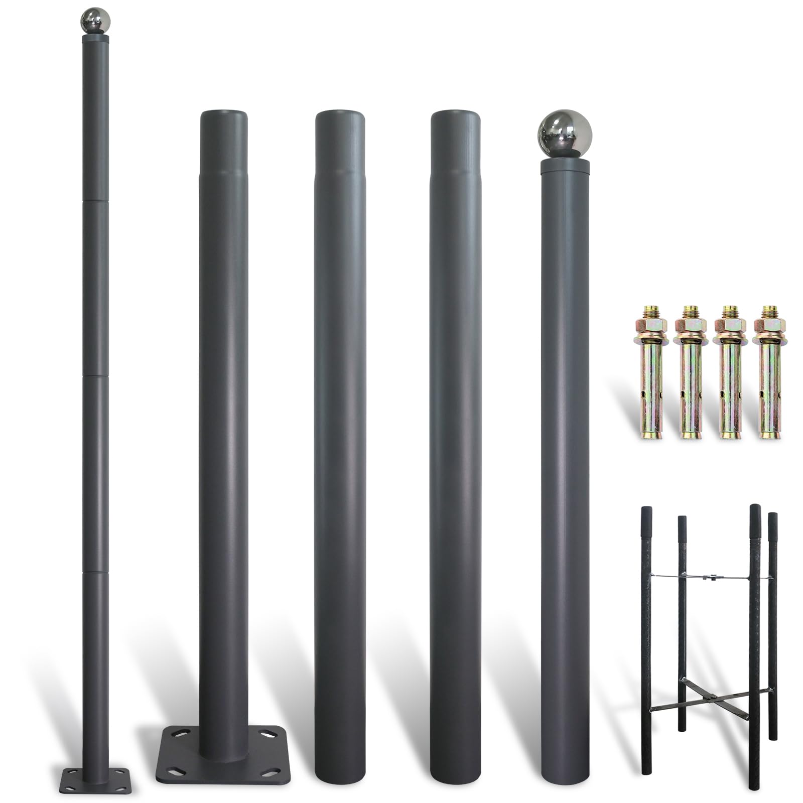 Buy Street Light Pole 13Ft, Light Poles for Outside with Rebar Cage