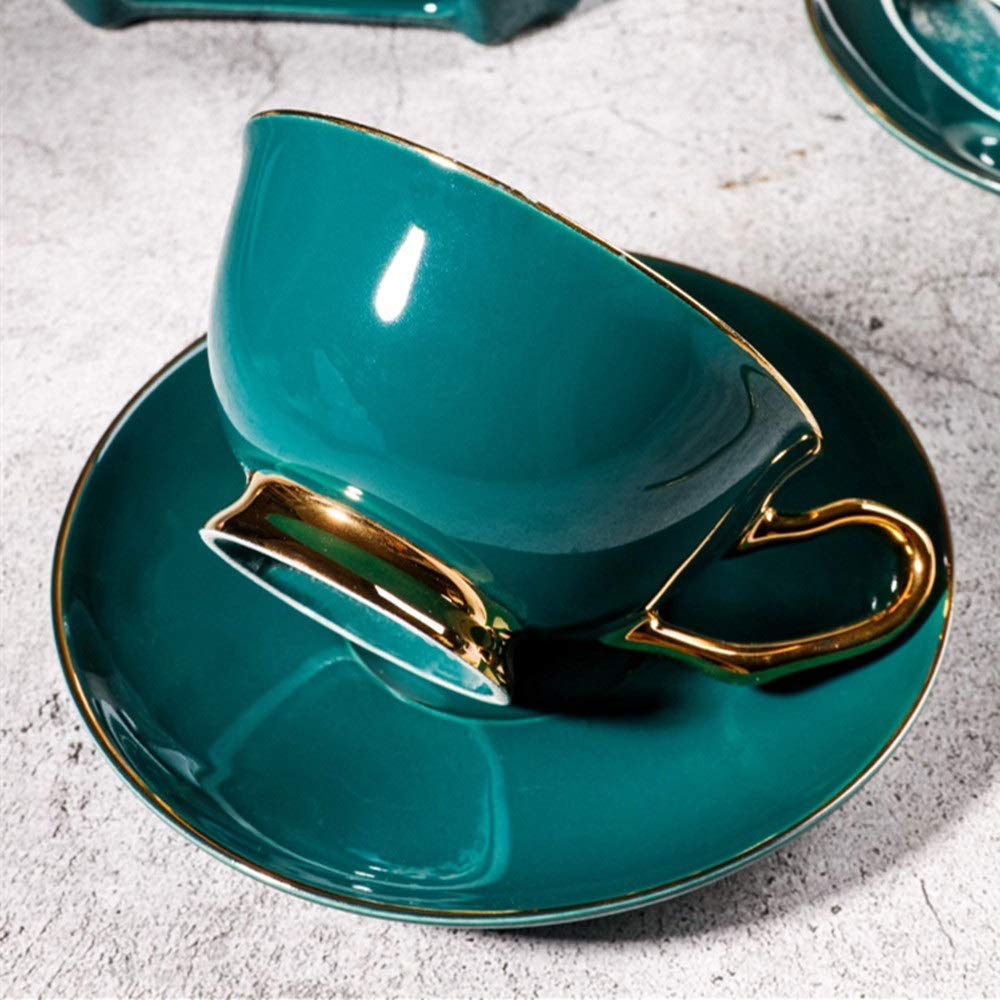 XINGYU Zestawy do herbaty w stylu europejskim glazurowana porcelana serwis do kawy i herbaty z 6 częściami filiżanek i 6 spodkami popopołudniową herbatą naczynie do picia zestaw do kawy do domu
